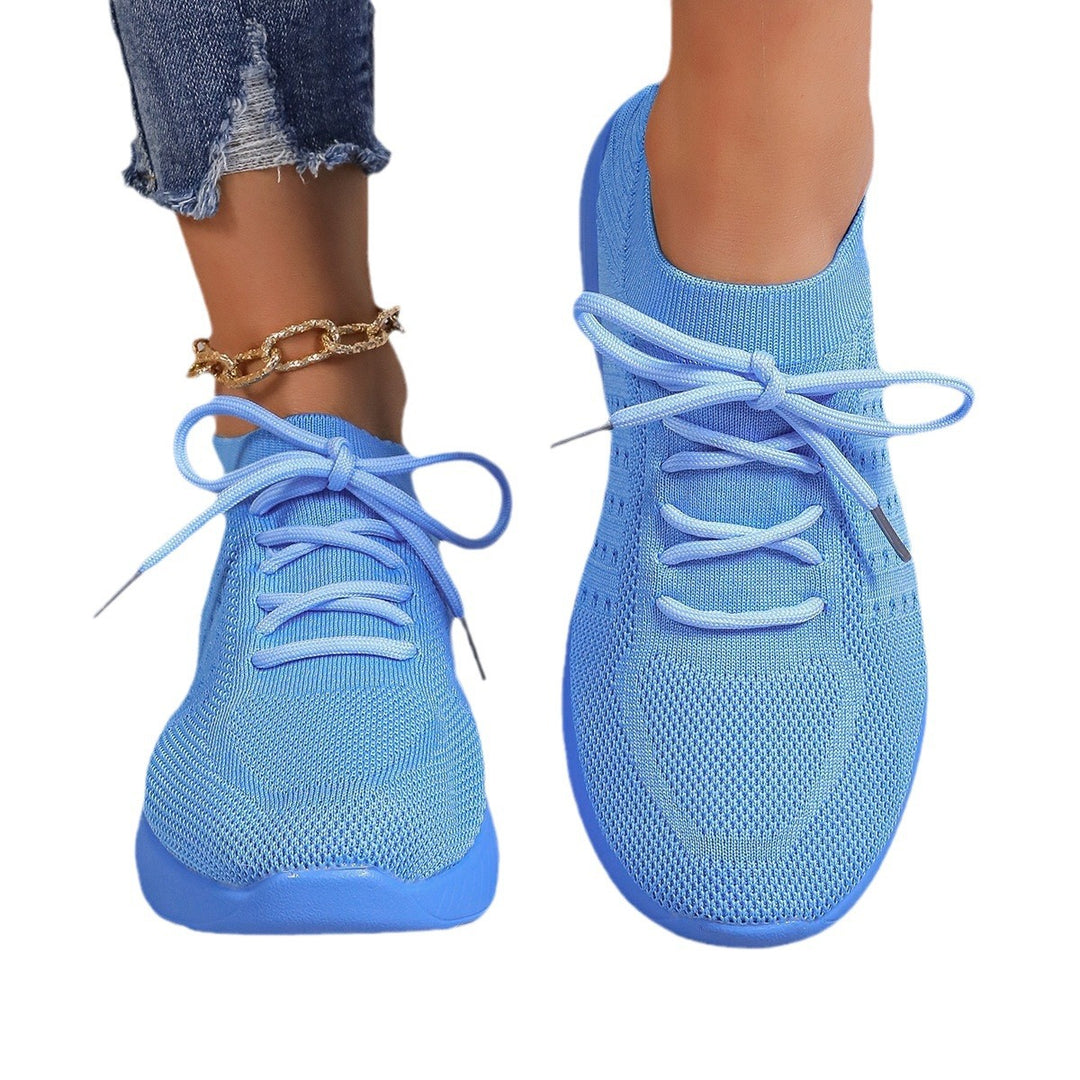 Damen nan gestrickte Slip-On Sneaker mit Memory-Fußbett und rutschfester Wellenlaufsohle Drune