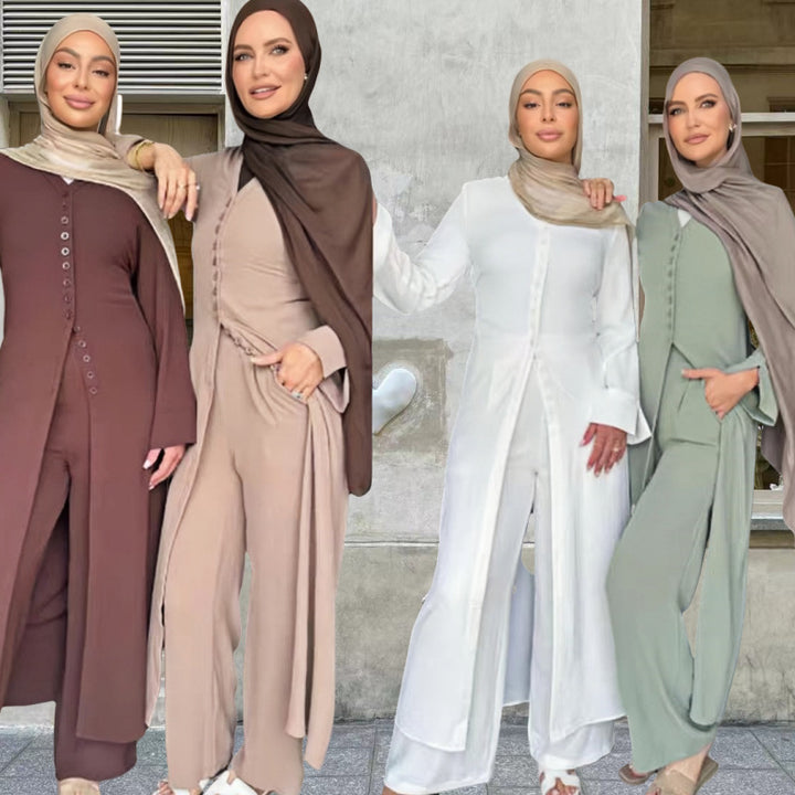 Damen Jumpsuit mit elegantem Knopfdesign und weitem Bein Drune