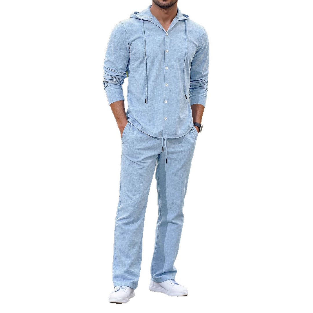 Herren lässiges Kapuzenshirt mit praktischen Taschen und Jogginghose Drune