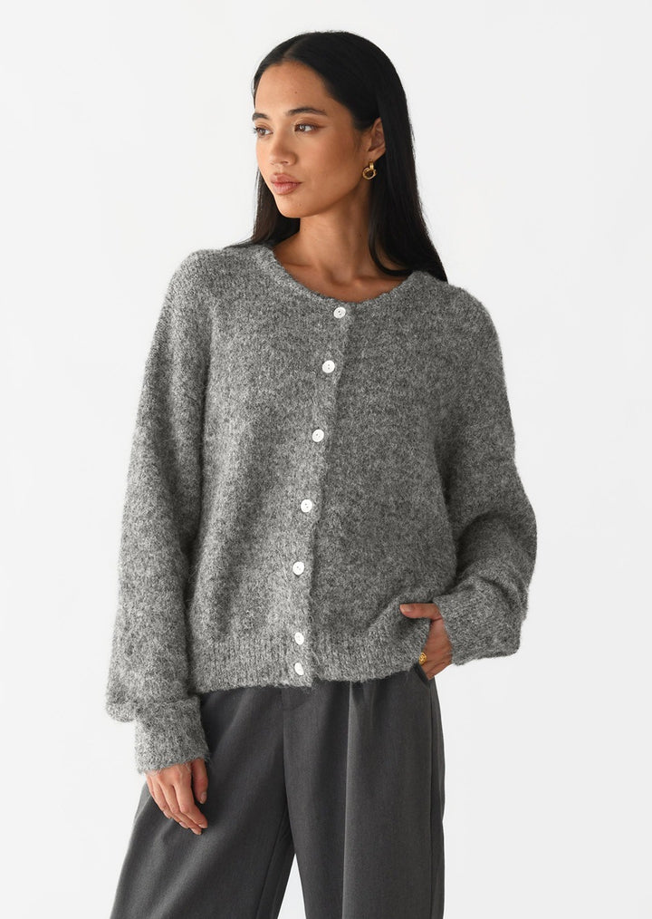 Damen Lockere Strickjacke mit Knöpfen Drune