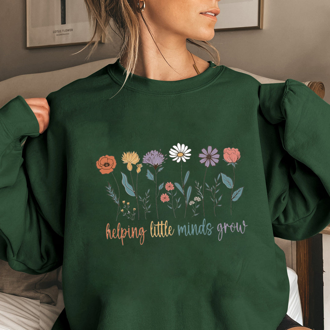 Damen Sweatshirt mit voluminösen Ärmeln und motivierendem Blumenaufdruck Drune
