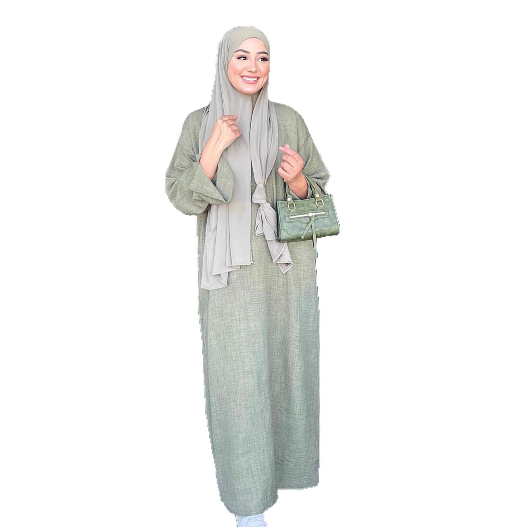 Damen Modischer Maxikleid mit voluminösen Ärmeln und eleganter Schnittführung Drune