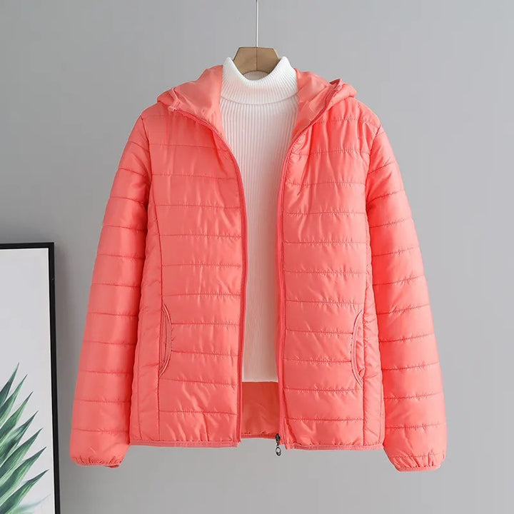 Damen gesteppte Übergangsjacke mit praktischen Taschen und Kapuze Drune
