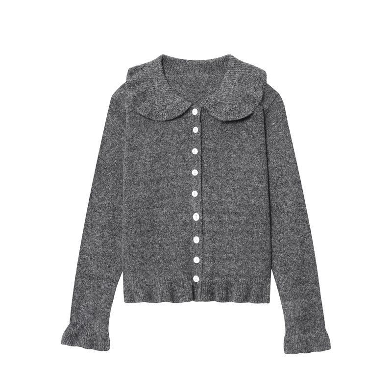 Damen Strickjacke mit weitem Kragen Drune