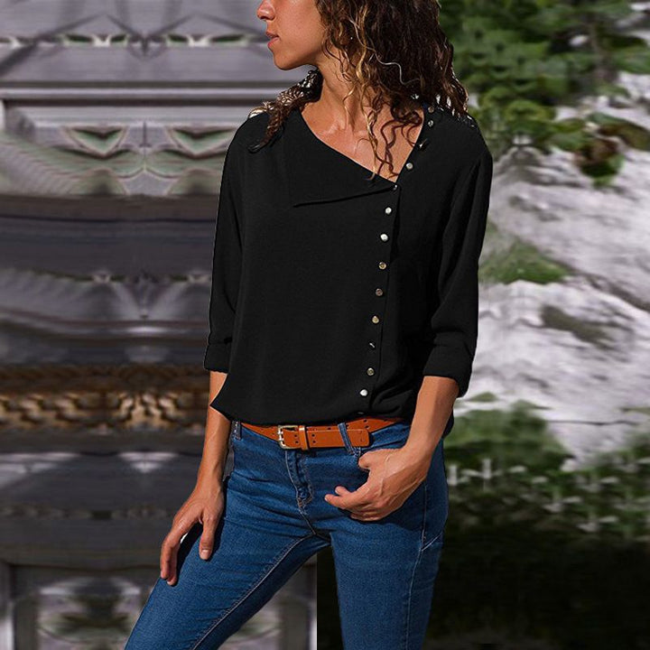 Damen Button-Up Relaxed Fit Bluse Drune