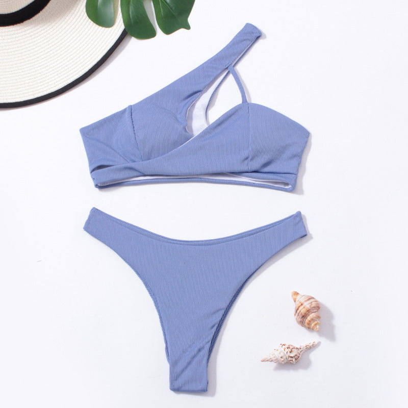 Damen Triangel-Bikini mit asymmetrischem Oberteil und schickem Design Drune