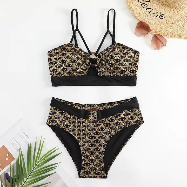 Damen Triangel-Bikini mit elegantem Schnitt und modischen Akzenten Drune
