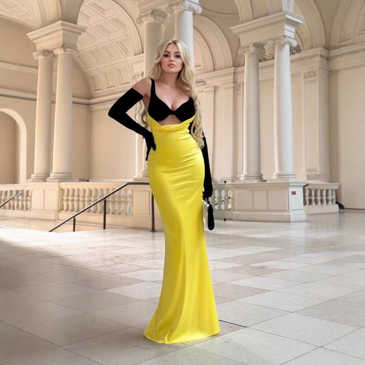 Damen Elegantes langes Kleid mit raffiniertem Bustier-Design und fließendem Rock Drune