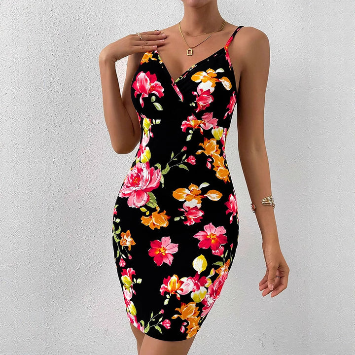 Damen Floral Wickelkleid Drune