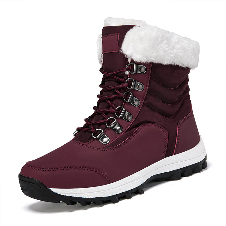 Damen Winterstiefel mit weichem Kunstfellkragen und rutschfester Laufsohle Drune