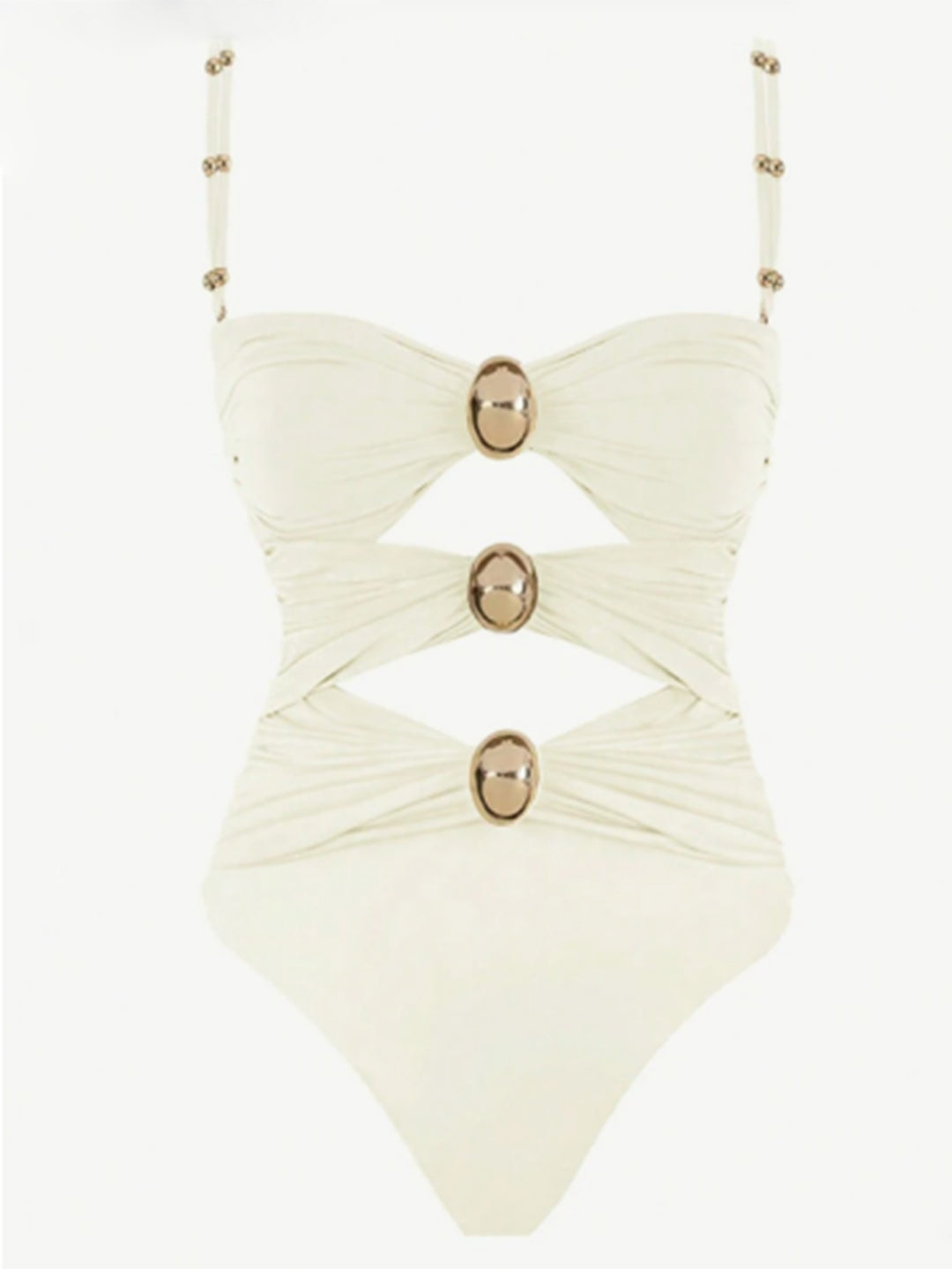 Damen Einteiler-Badeanzug mit raffinierten Cut-Outs und dekorativen Metallakzenten Drune