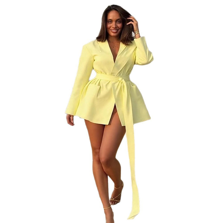 Damen Oversized Blazer mit taillierbarem Gürtel Drune