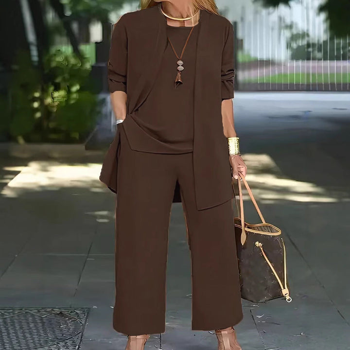 Drune | Langarm-Cardigan-Weste Drei-Teile-Set