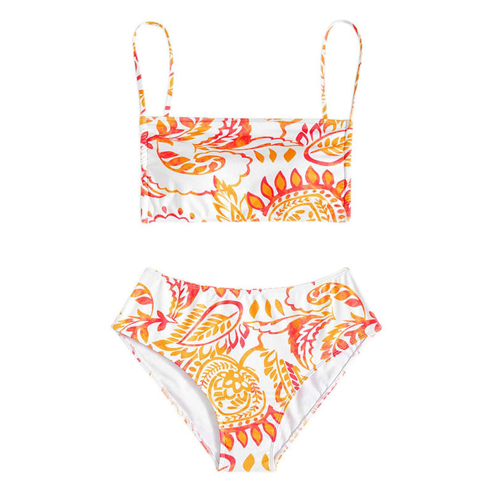 Damen Triangel-Bikini-Set mit verstellbaren Trägern und modischem Muster Drune