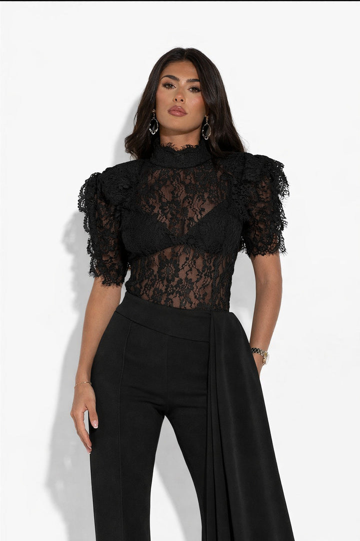 Damen Elegante Flared-Hose mit seitlichem Drapierungseffekt Drune