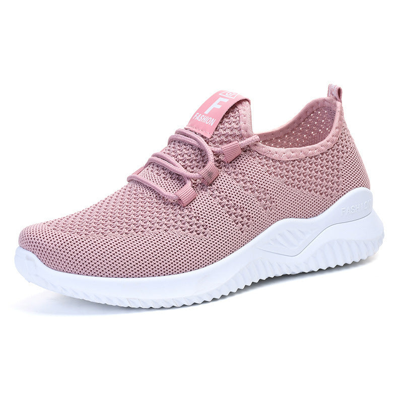 Damen nan ultraleichter 3D-Strick Slip-On Sneaker mit elastischer Schnürung, Zuglasche und dämpfender EVA-Mittelsohle Drune