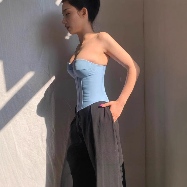 Damen Korsettoberteil mit verstärktem Bustier Drune