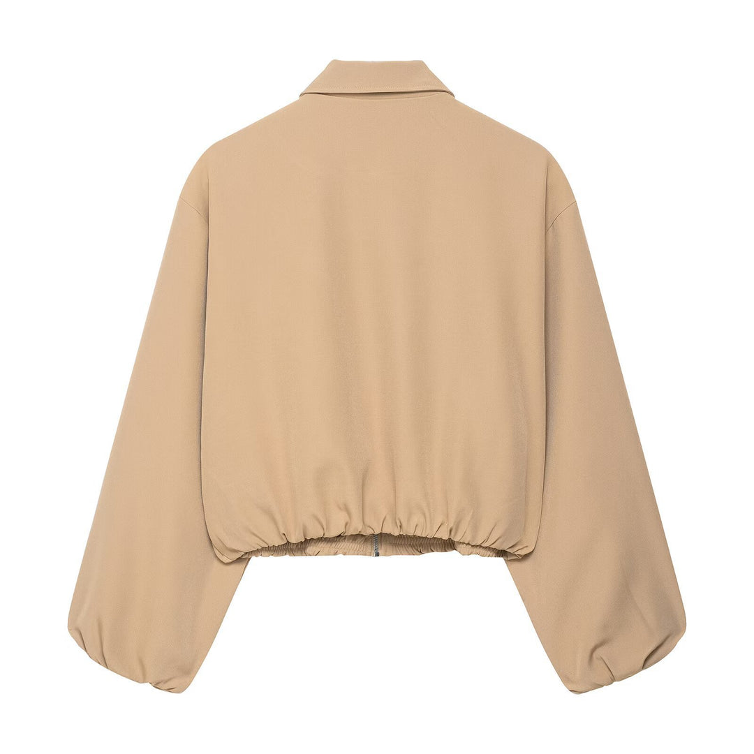 Damen modische Übergangsjacke mit Trend-Design und elastischem Bund Drune