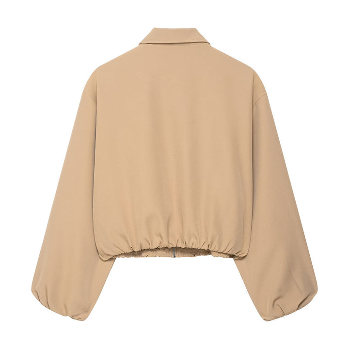 Damen modische Übergangsjacke mit Trend-Design und elastischem Bund Drune