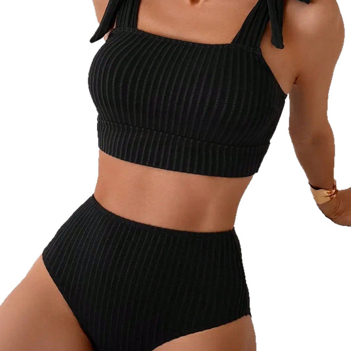 Damen Hochtailliertes Bikini-Set mit Bindebändern Drune