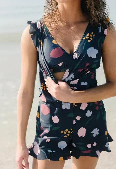 Damen Freizeit Overall mit floralem Design Drune