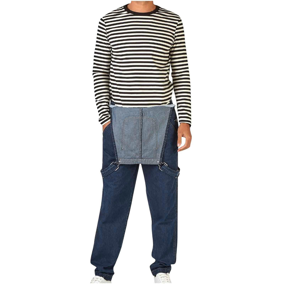 Herren Denim-Latzhose mit verstellbaren Trägern und praktischen Taschen Drune