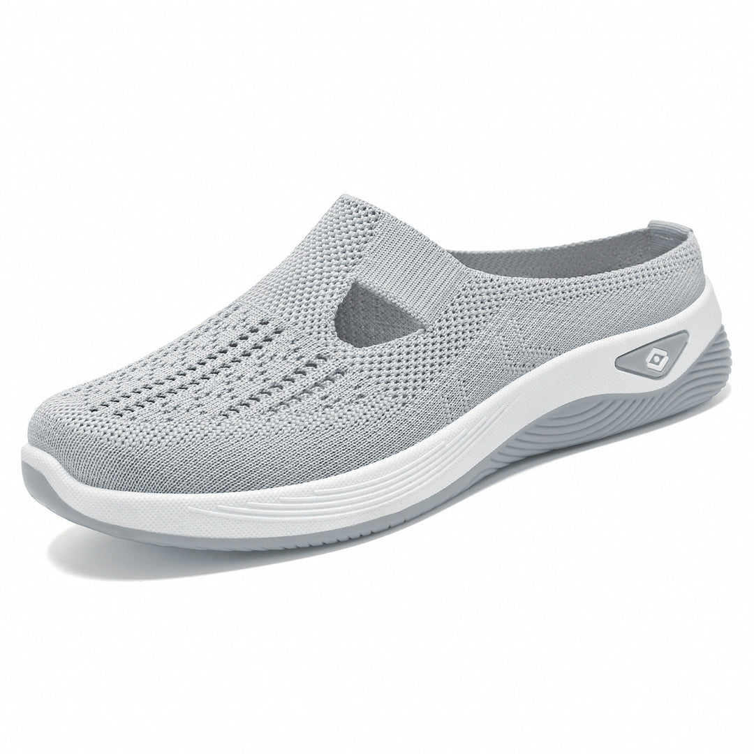 Damen nan atmungsaktive Strick-Slipper Clog mit seitlicher Cut-Out-Öffnung, dämpfender EVA- und PU-Zwischensohle Drune
