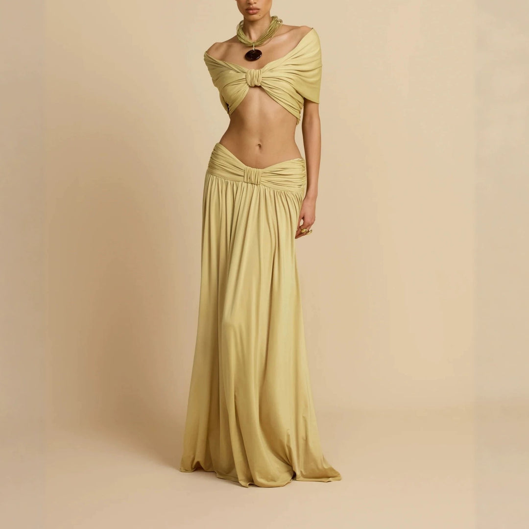 Damen Elegantes Maxikleid mit innovativem Knotted-Design Drune