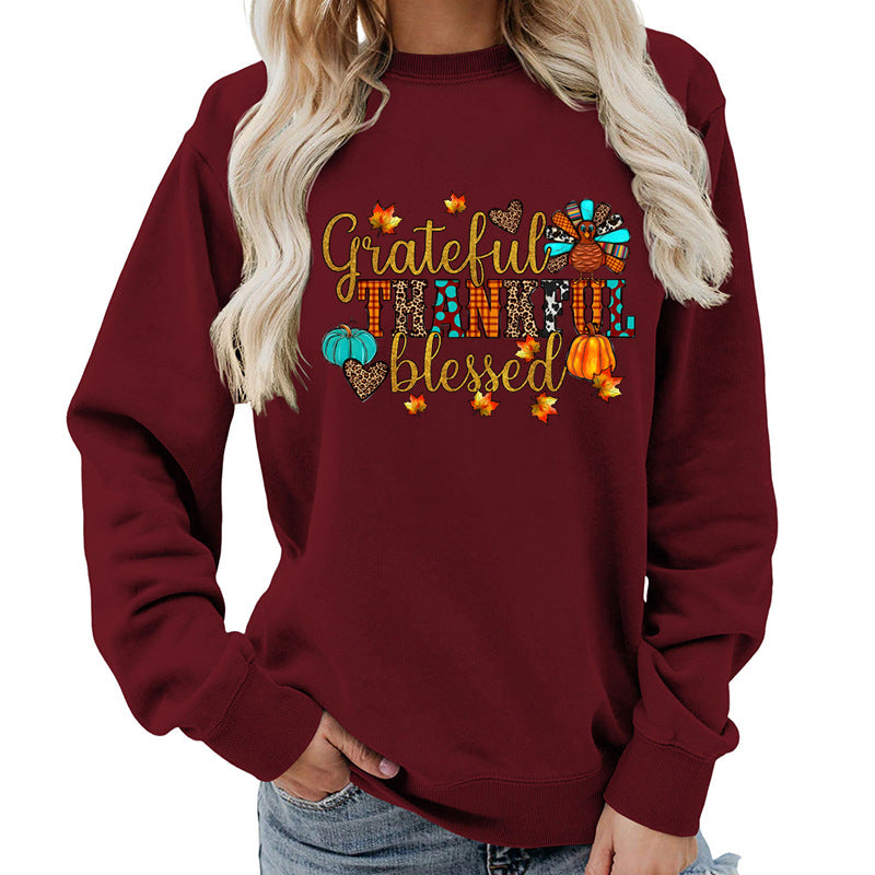 Damen Sweatshirt mit herbstlichem Dankeschön-Motiv Drune