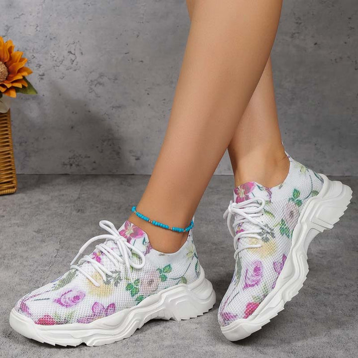 Drune | Breite Sneaker Mit Blumenmuster Für Damen
