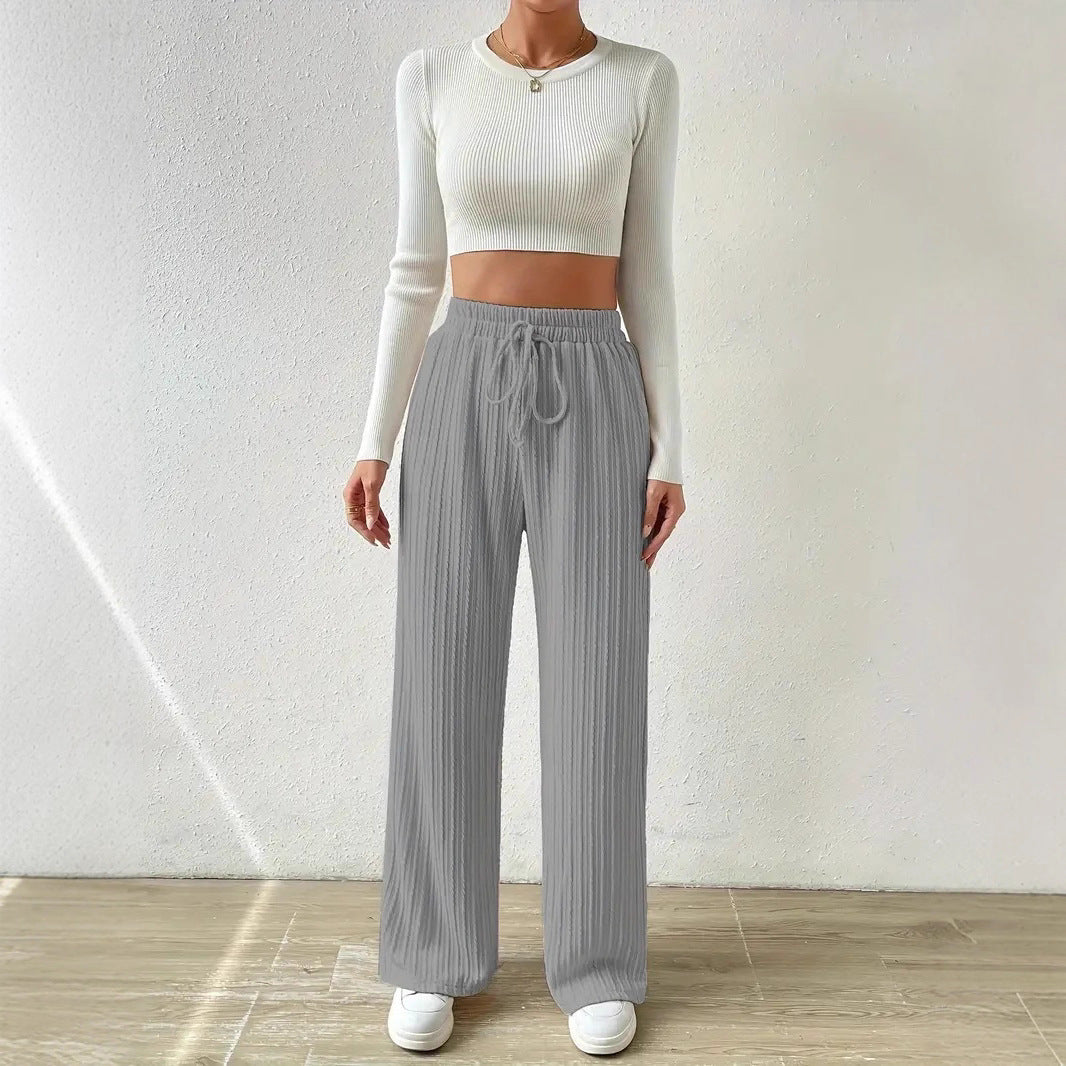 Damen Bequeme Stoffhose mit strukturierter Oberfläche Drune