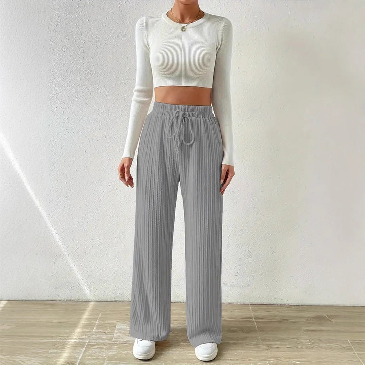 Damen Bequeme Stoffhose mit strukturierter Oberfläche Drune