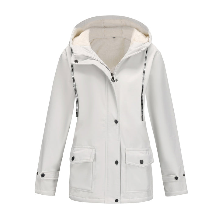 Damen wasserdichte Kapuzenjacke mit weichem Fleece-Futter Drune