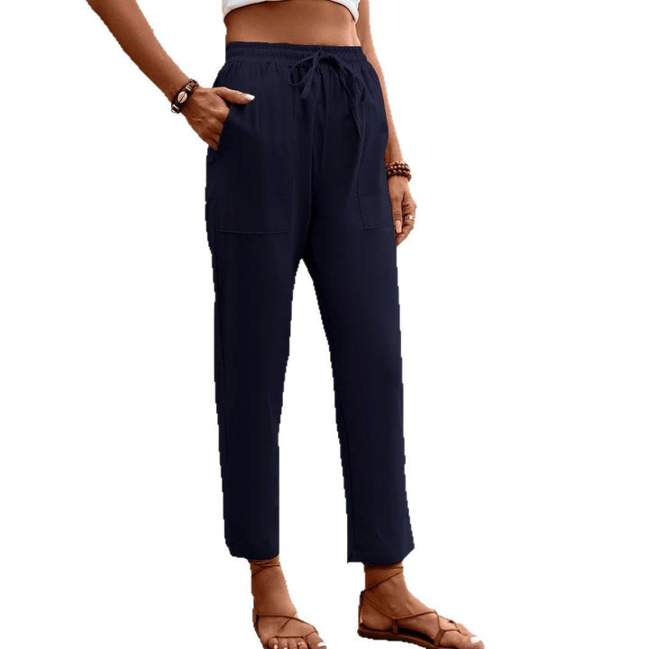 Damen luftige Freizeithose mit praktischen Seitentaschen und elastischem Bund Drune