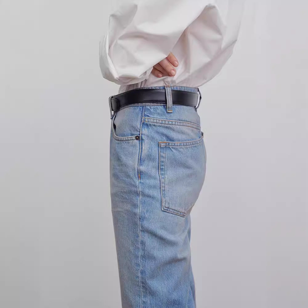 Damen Hoch geschnittene, weite Jeans Drune
