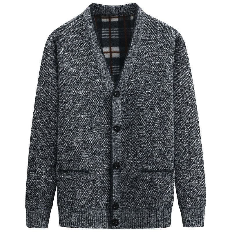 Herren Strickjacke mit V-Ausschnitt und hochwertigen Details Drune
