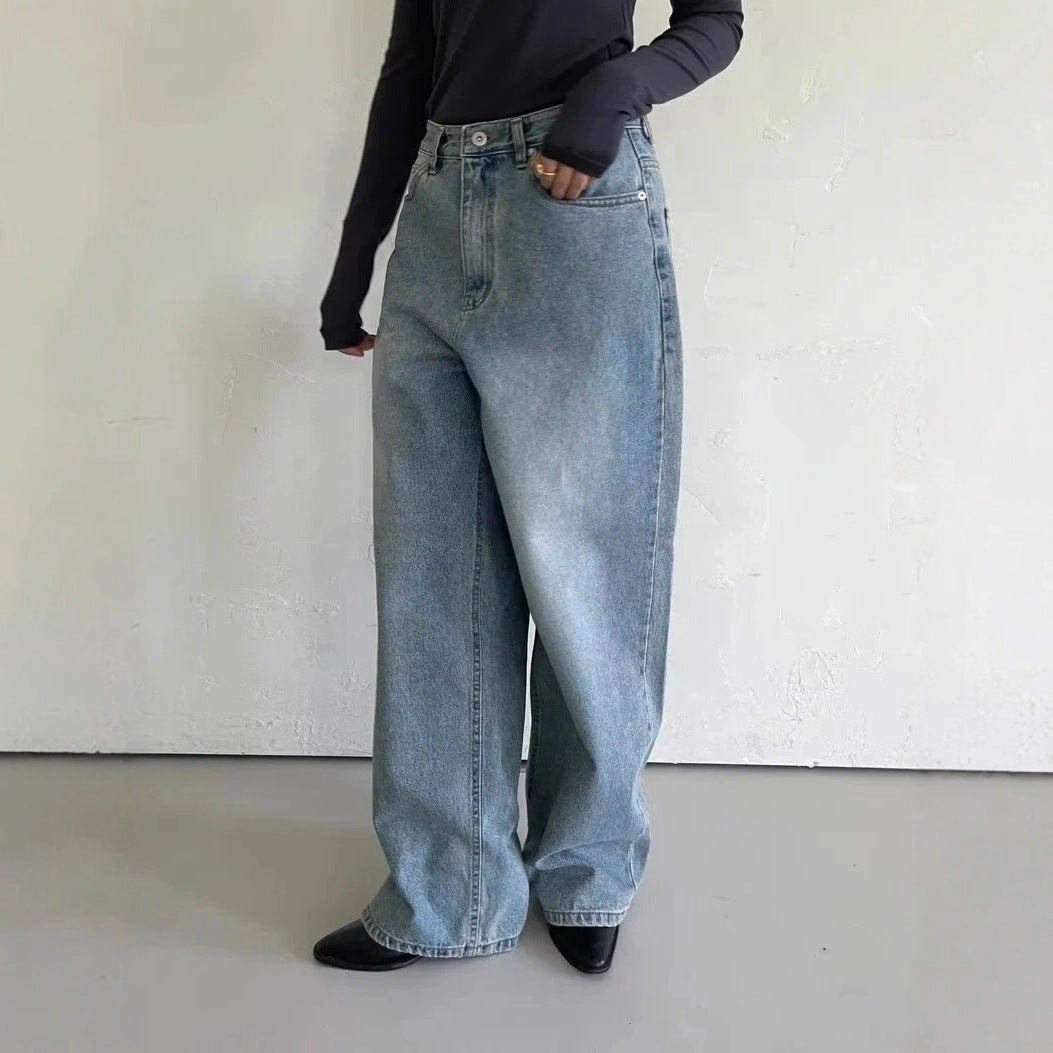 Damen Weite Jeans mit hohem Bund und lässigem Schnitt Drune