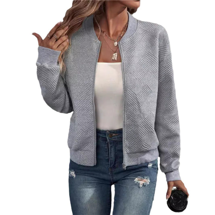 Damen sportliche Bomberjacke mit strukturiertem Design und hohen Bündchen Drune