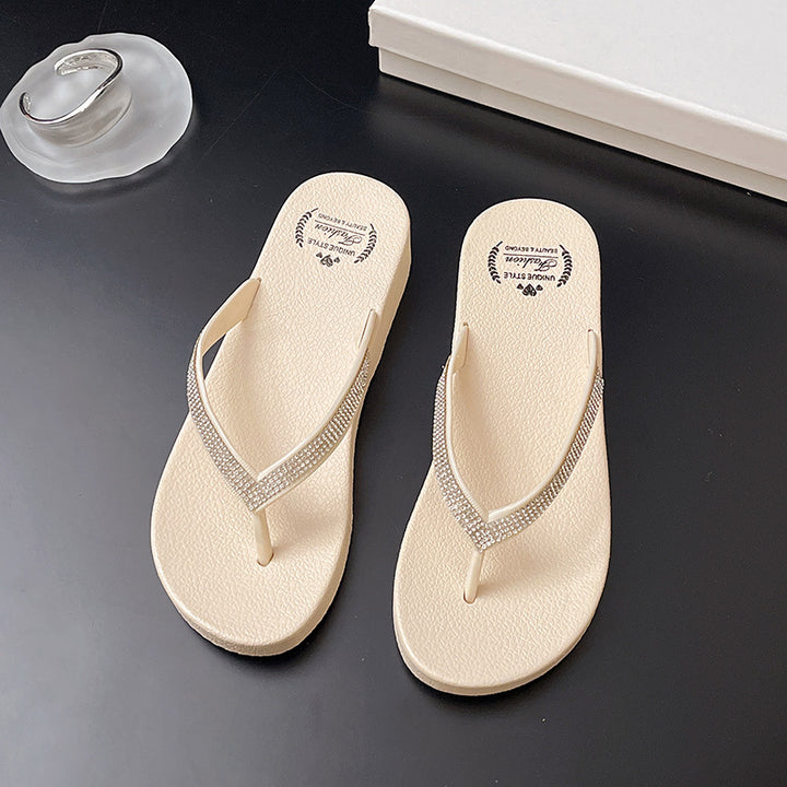 Damen Komfortable Flip-Flops mit glitzernden Details und ergonomischer Sohle Drune