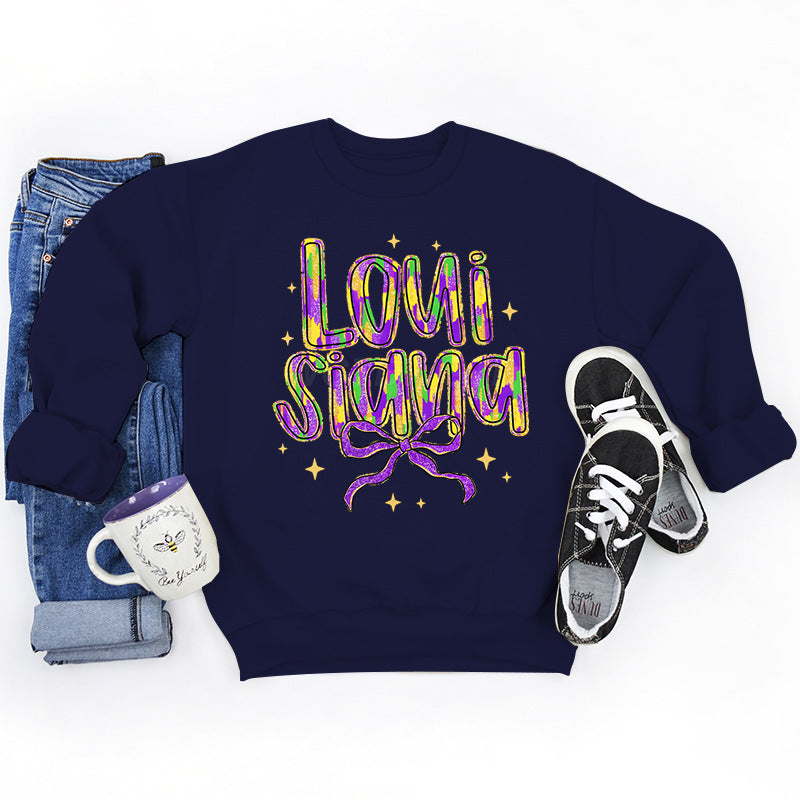 Damen Sweatshirt mit kreativem Schriftzug und weichem Innenfutter Drune