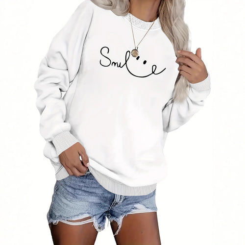 Damen Sweatshirt mit lässigem Schriftzug und komfortabler Passform Drune