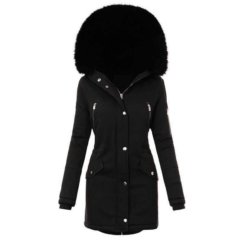 Damen Winterparka mit abnehmbarem Kunstfellkragen und praktischen Reißverschlusstaschen Drune