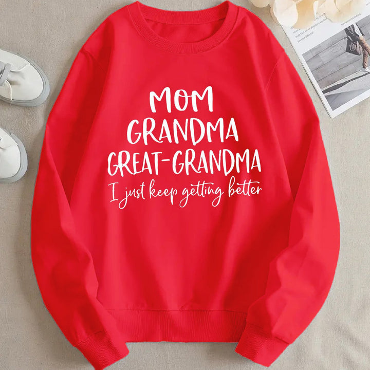 Damen Sweatshirt mit kreativem Familienaufdruck und bequemer Passform Drune