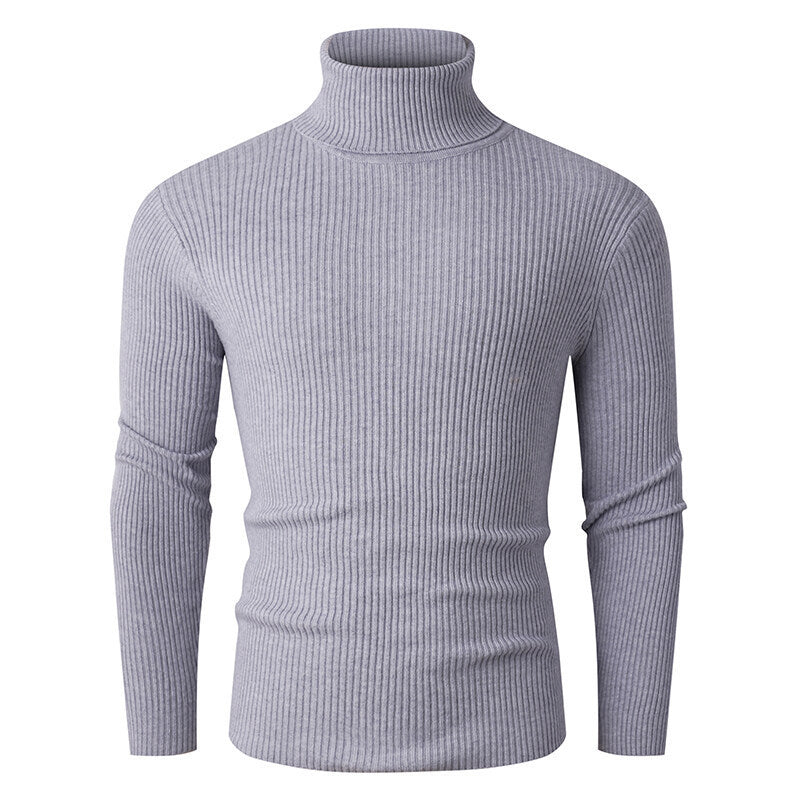 Herren eleganter Rollkragenpullover aus strukturiertem Strickmaterial Drune