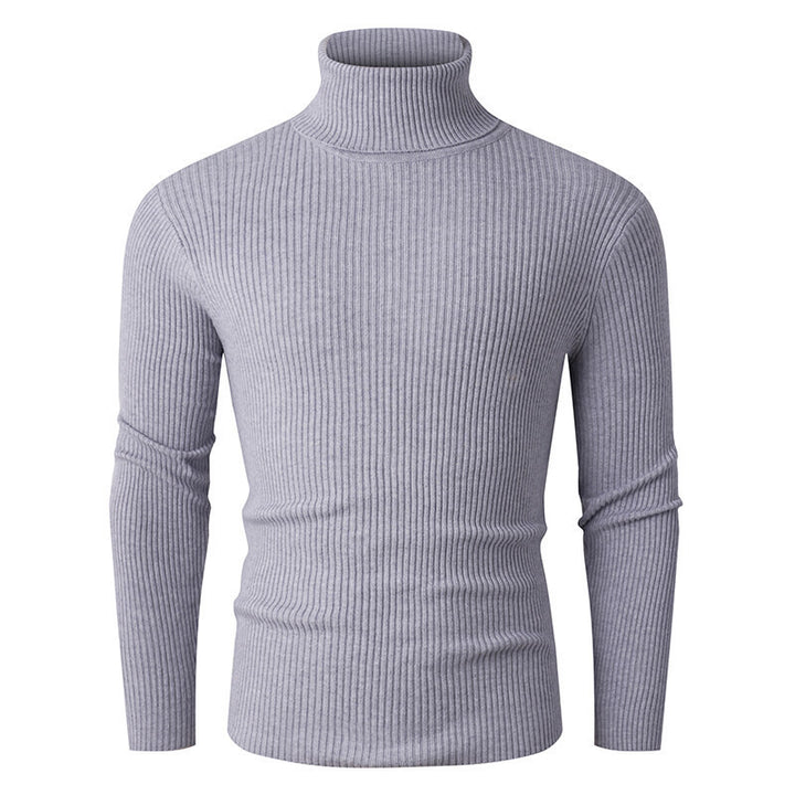 Herren eleganter Rollkragenpullover aus strukturiertem Strickmaterial Drune