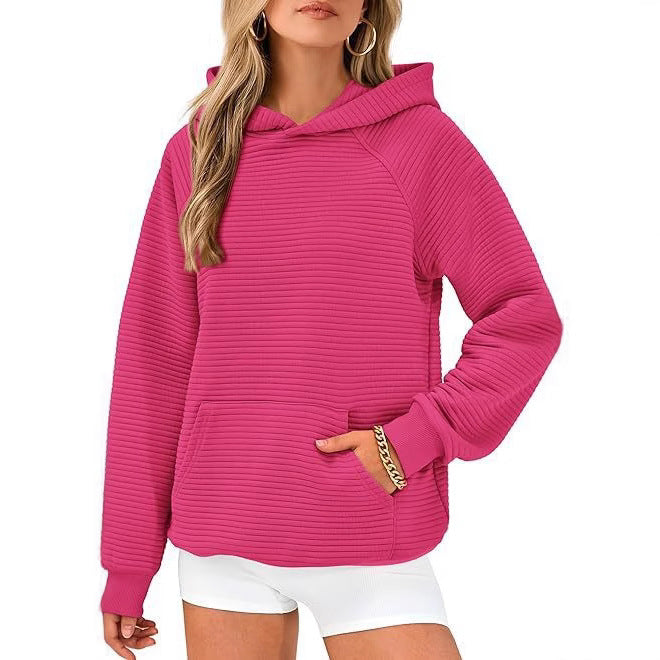 Damen gemütlicher Kapuzenpullover mit strukturiertem Design Drune