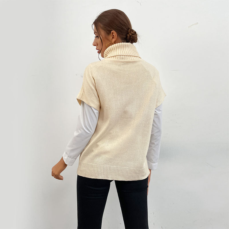 Damen Strickpullover mit Stehkragen Drune