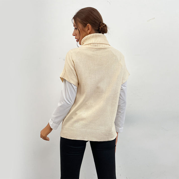 Damen Strickpullover mit Stehkragen Drune