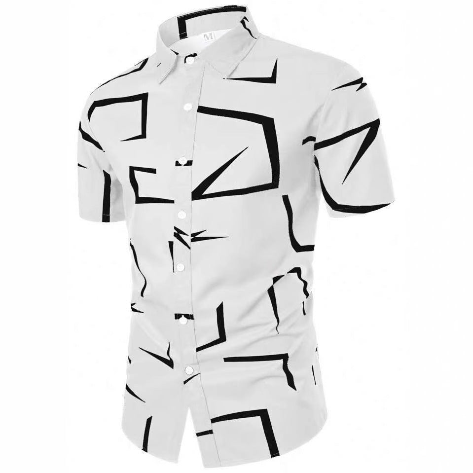 Herren Kurzarmhemd mit modernem grafischen Design Drune