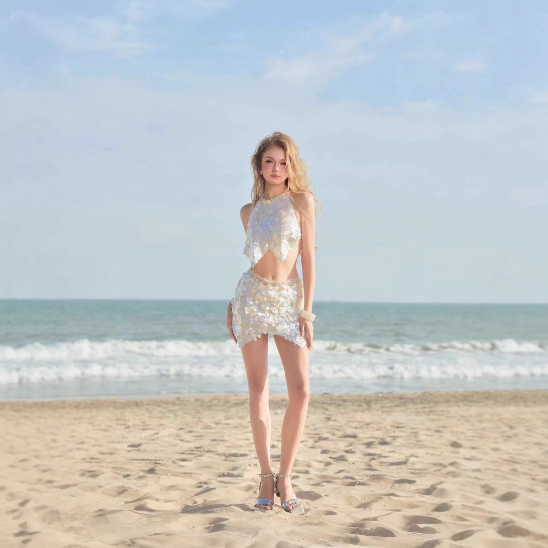 Damen Glamouröses Bikiniset mit Schuppen-Optik Drune
